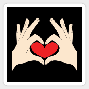Hands Making Heart Shape Love Sign Language Valentine's Day Sticker